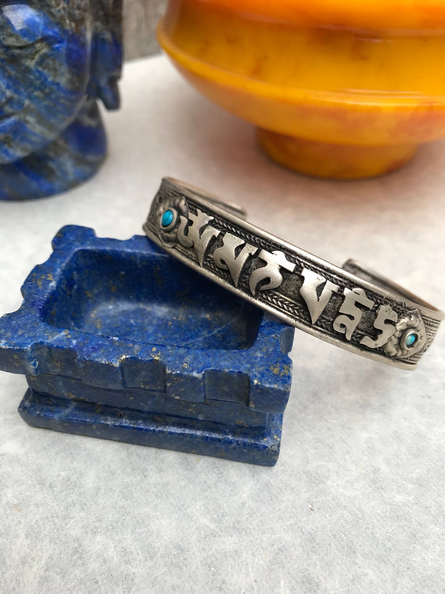 Tibetan Bracelet with Om Mani Padme Hum Mantra, Buddhist cuff bracelet, compassion, protection and peace bracelet. Nepali Bracelet,