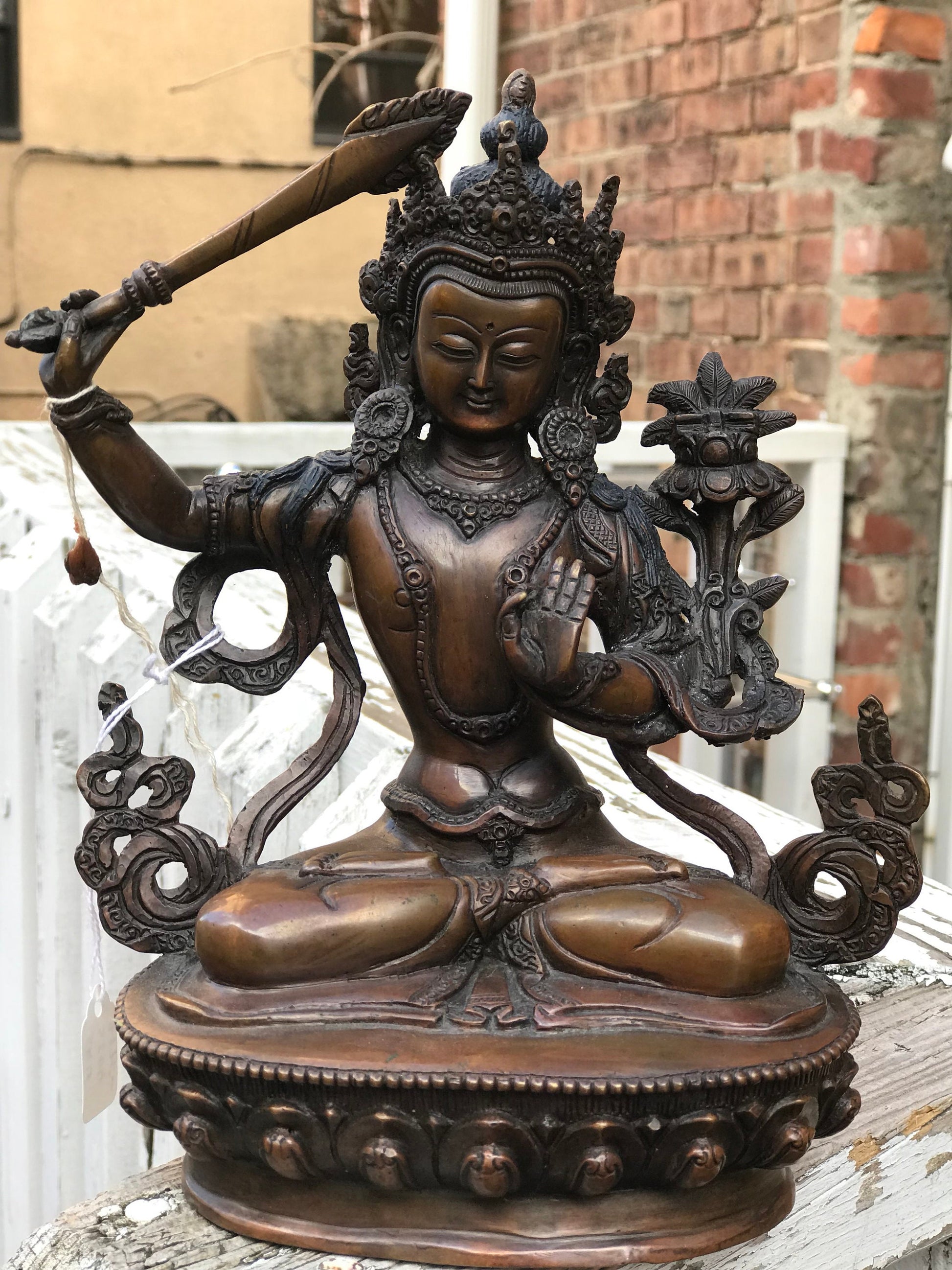 Manjushree Statue, Lord of Wisdom. handmade in Nepal, Very Compassionate expression, Buddha statue