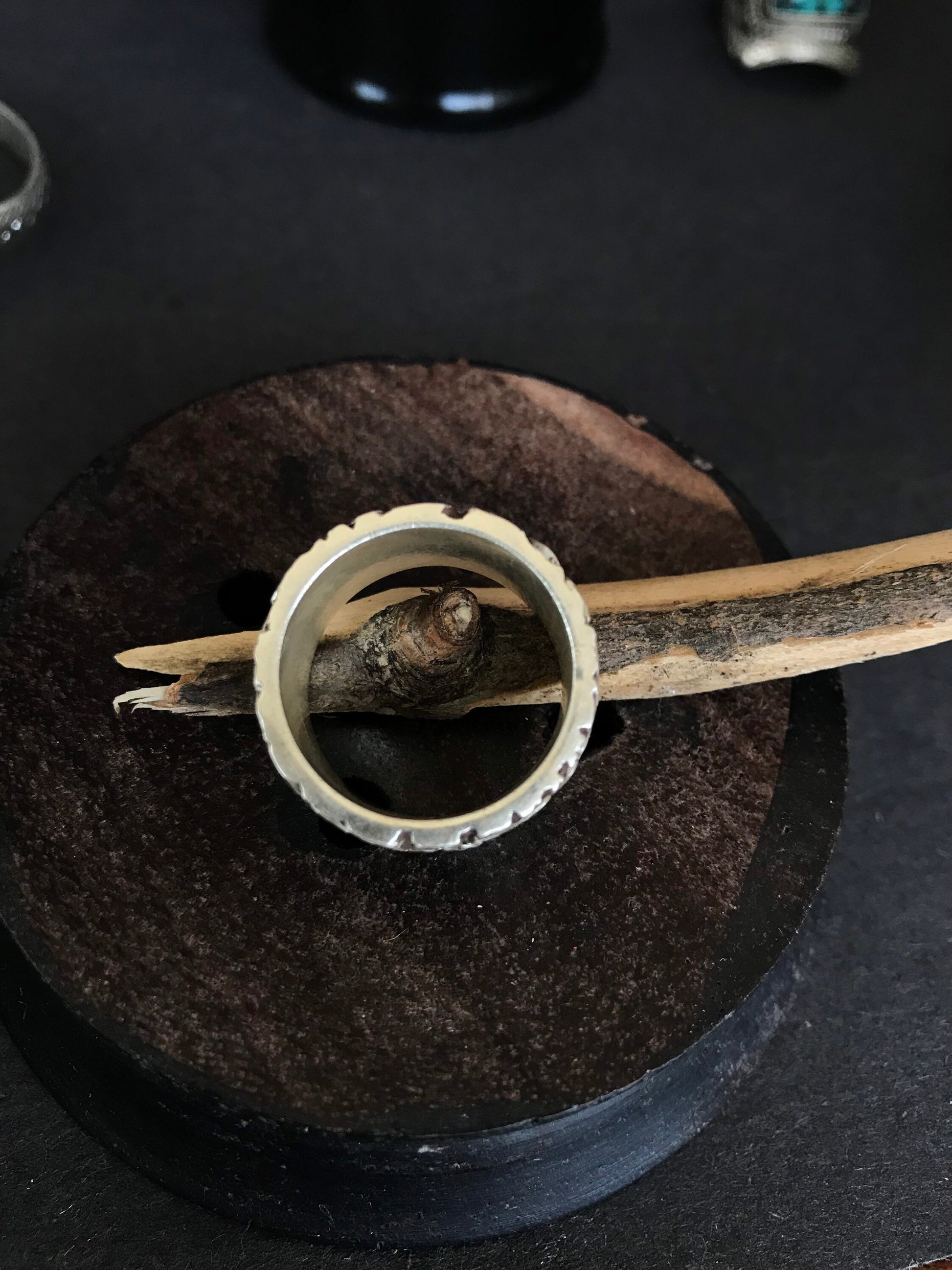 Thick Solid 925 silver Ring Band,with Tibetan floral design engraved to cherish you always.Handcrafted in Nepal.Joy ring/happiness band/ring
