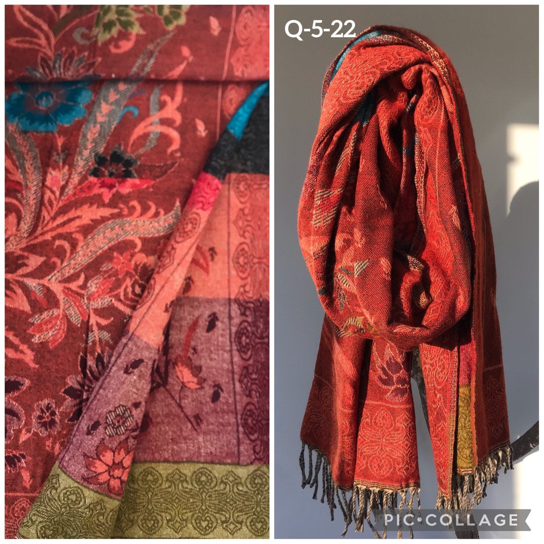 Tibetan yak wool Shawl/ Scarf/ Blanket, Meditation Shawl, loose weaved for super soft and warm, Best Gift for the winter. floral designs ..