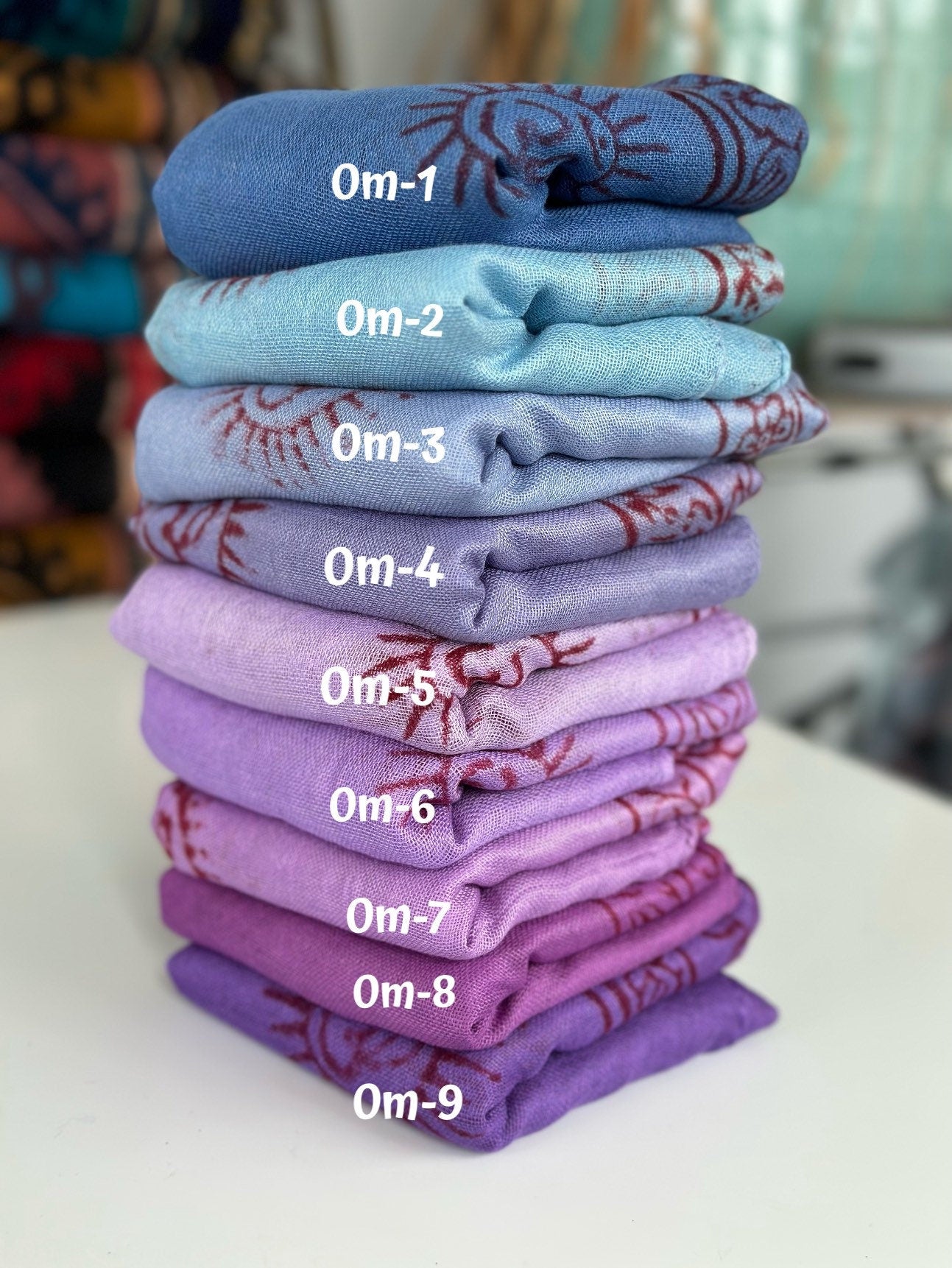 Super soft hand woven cotton with Block printed Om Scarf/shawl/wraparound. summer scarfs Meditation scarf and shawl