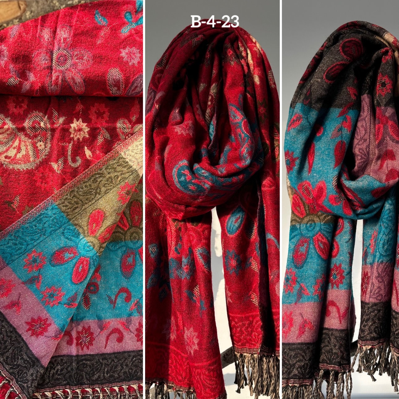 Reversible Tibetan yak wool Shawl/Scarf Blanket, Shawl, loose weaved for super soft and warm,Best winter gift, floral designs/parsley design