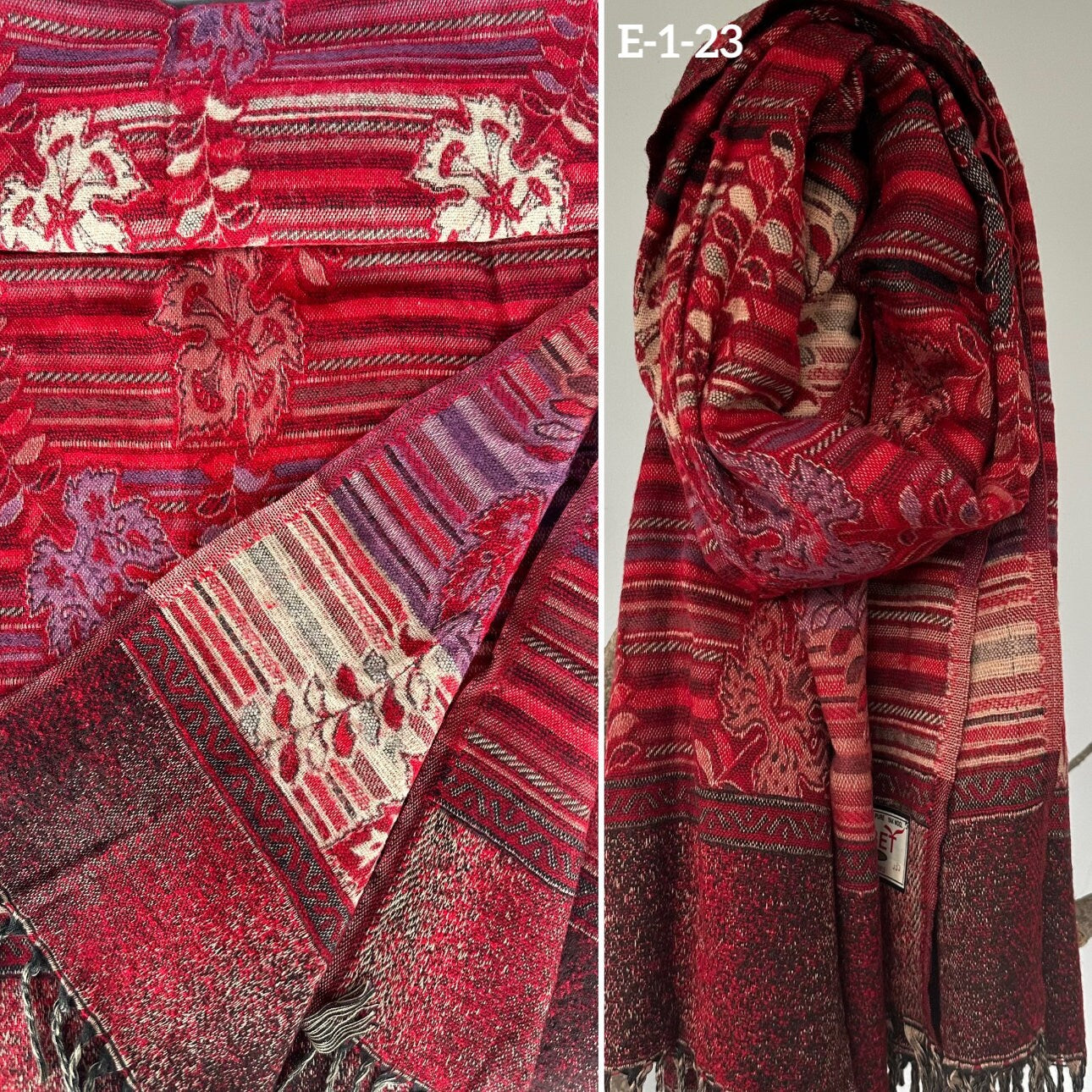 Tibetan yak wool Shawl/ Scarf/ Blanket, Meditation Shawl, loose weaved for super soft and warm, Best Gift for the winter. floral designs ..