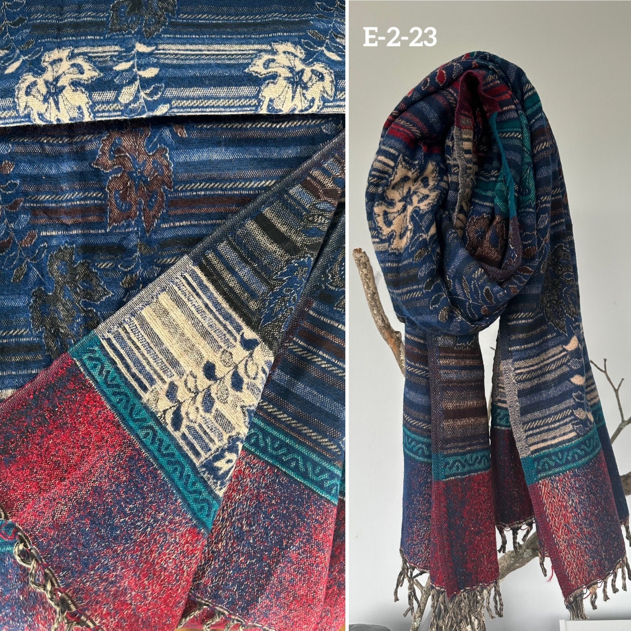 Tibetan yak wool Shawl/ Scarf/ Blanket, Meditation Shawl, loose weaved for super soft and warm, Best Gift for the winter. floral designs ..