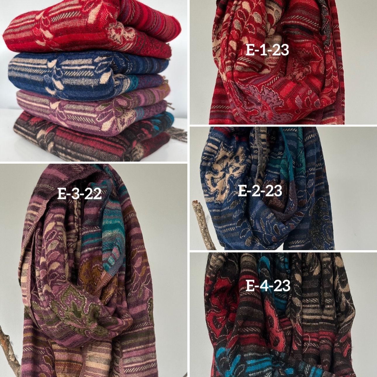 Tibetan yak wool Shawl/ Scarf/ Blanket, Meditation Shawl, loose weaved for super soft and warm, Best Gift for the winter. floral designs ..