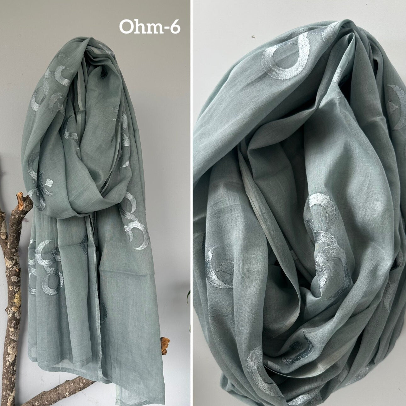 100% cotton Meditation scarfs/prayer scarf/ 54 embroidered Om Scarfs/mantra Scarf/ Yoga Scarf/ Shiva/shakti scarfs,plan colors Om scarfs.