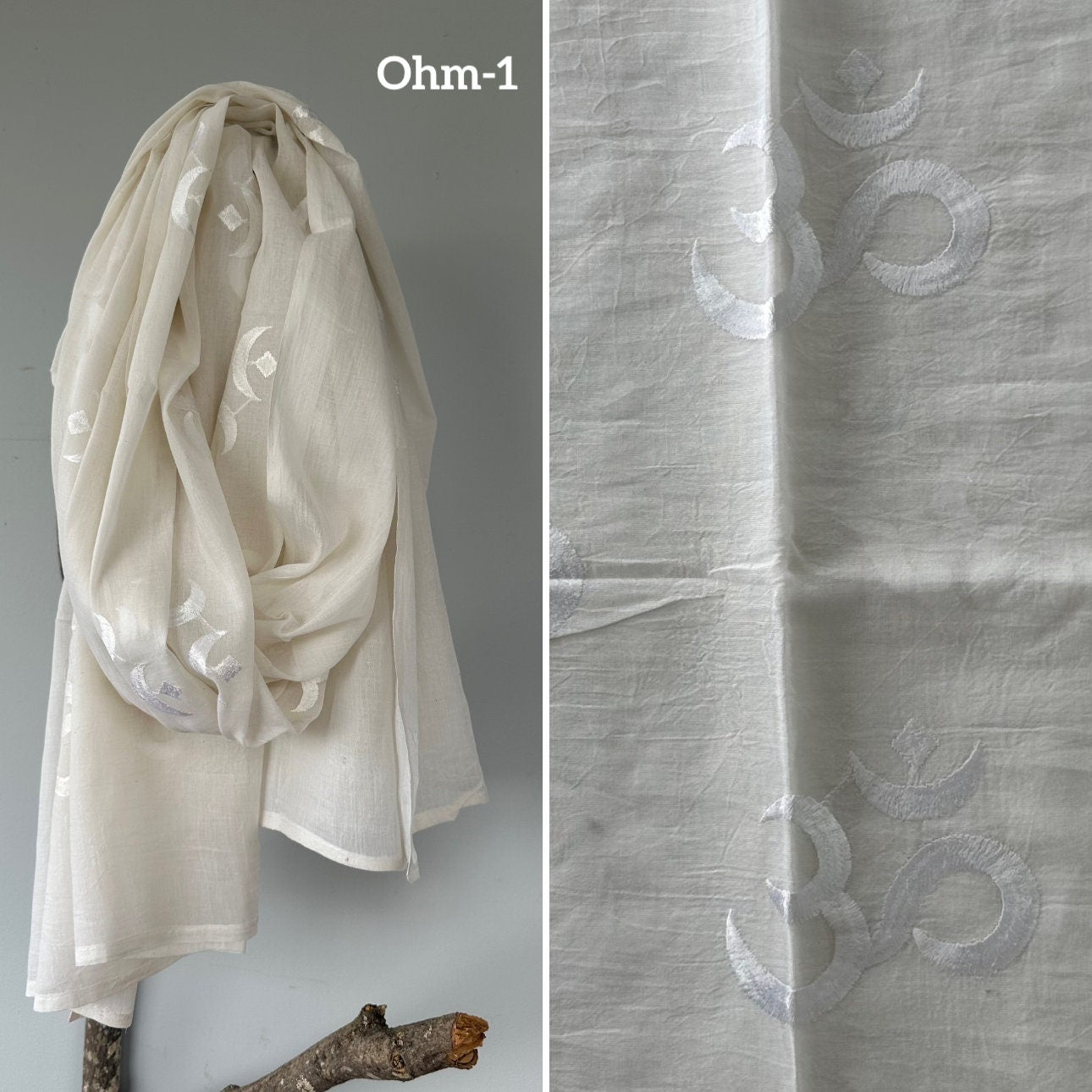 100% cotton Meditation scarfs/prayer scarf/ 54 embroidered Om Scarfs/mantra Scarf/ Yoga Scarf/ Shiva/shakti scarfs,plan colors Om scarfs.