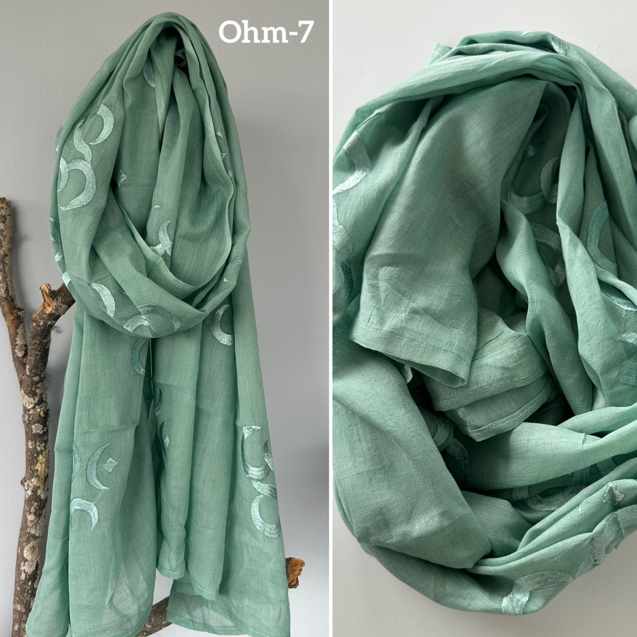100% cotton Meditation scarfs/prayer scarf/ 54 embroidered Om Scarfs/mantra Scarf/ Yoga Scarf/ Shiva/shakti scarfs,plan colors Om scarfs.