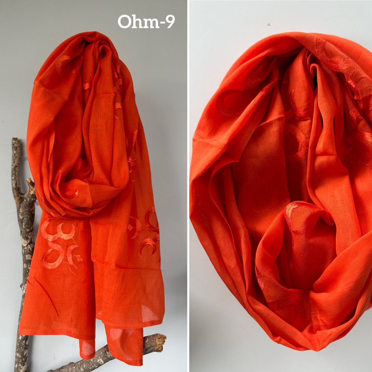 100% cotton Meditation scarfs/prayer scarf/ 54 embroidered Om Scarfs/mantra Scarf/ Yoga Scarf/ Shiva/shakti scarfs,plan colors Om scarfs.