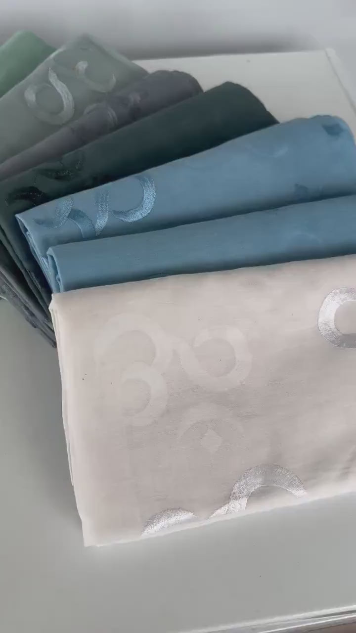 100% cotton Meditation scarfs/prayer scarf/ 54 embroidered Om Scarfs/mantra Scarf/ Yoga Scarf/ Shiva/shakti scarfs,plan colors Om scarfs.