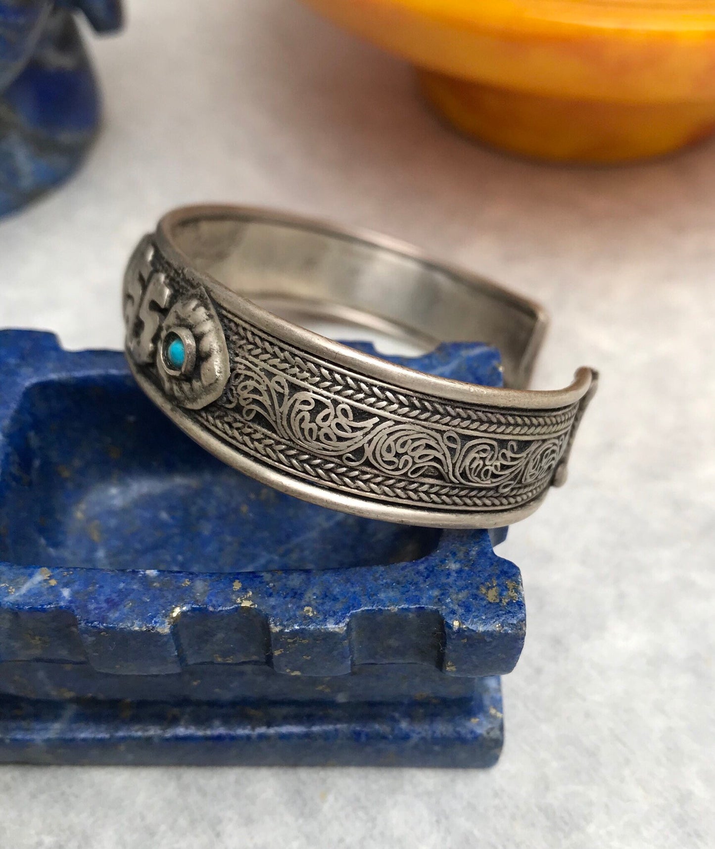 Tibetan Bracelet with Om Mani Padme Hum Mantra, Buddhist cuff bracelet, compassion, protection and peace bracelet. Nepali Bracelet,