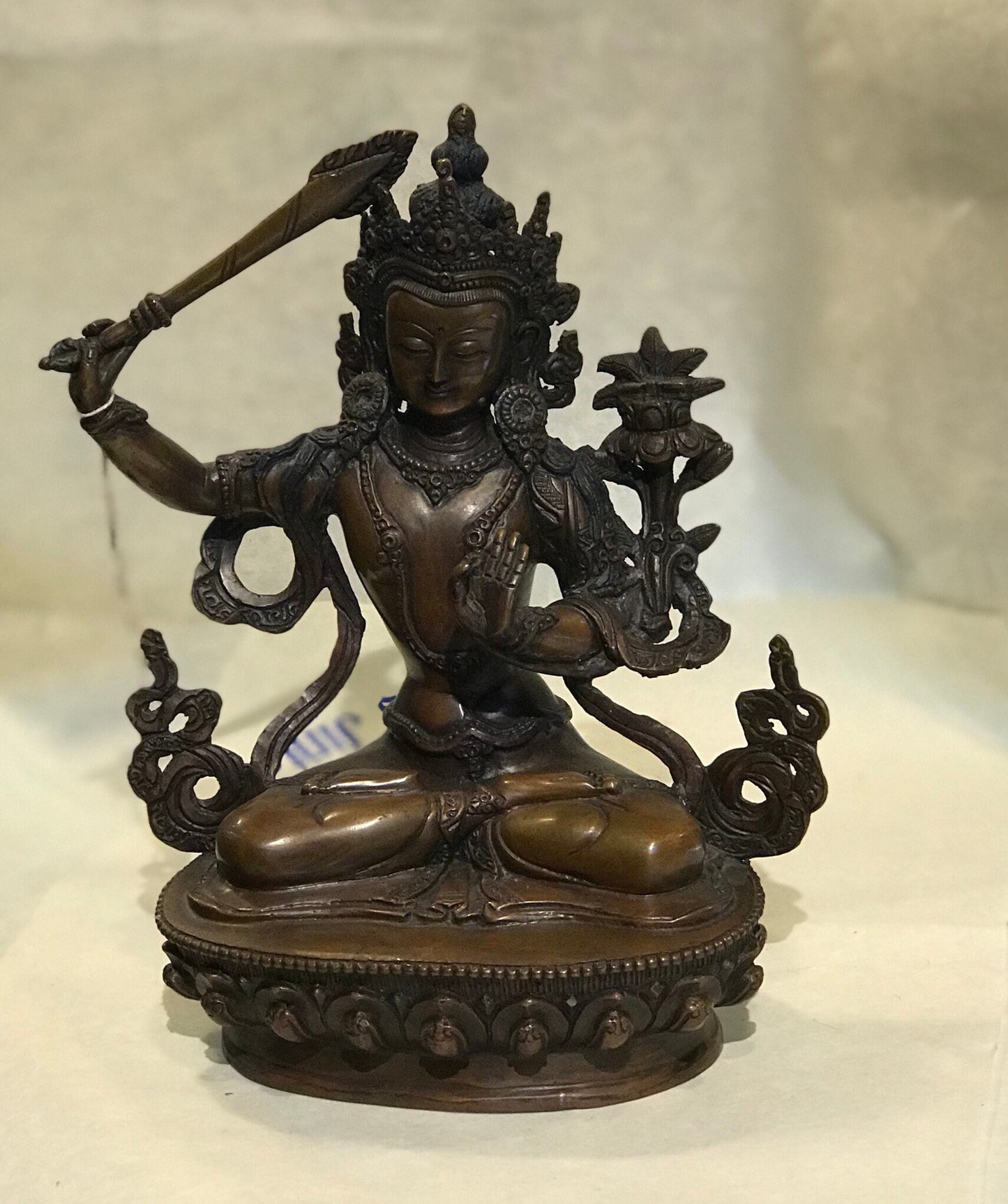 Manjushree Statue, Lord of Wisdom. handmade in Nepal, Very Compassionate expression, Buddha statue