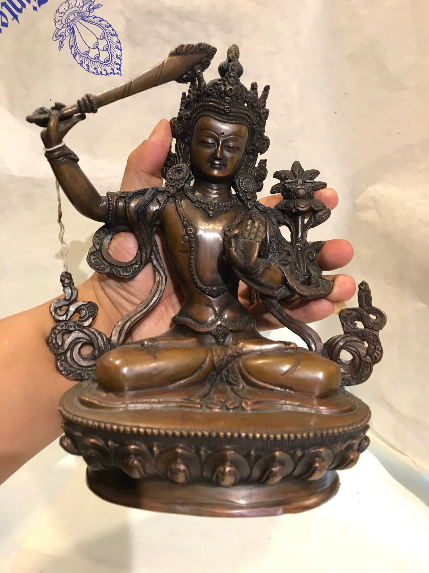 Manjushree Statue, Lord of Wisdom. handmade in Nepal, Very Compassionate expression, Buddha statue