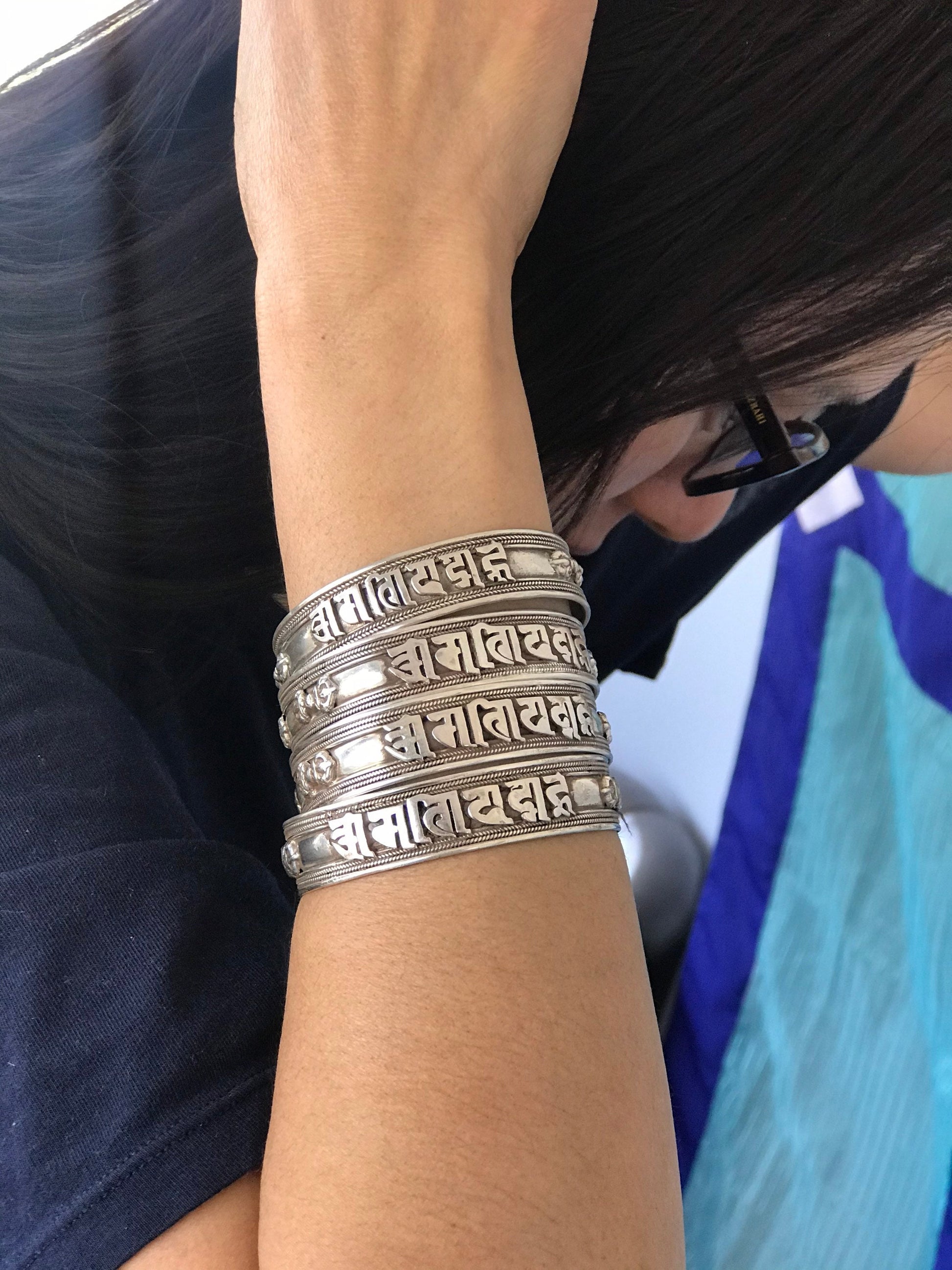 Tibetan Bracelet, with buddhist mantra, "Om Mani Padme Hum" compassion, protection, luck Mantra, meditation and for love and healing.