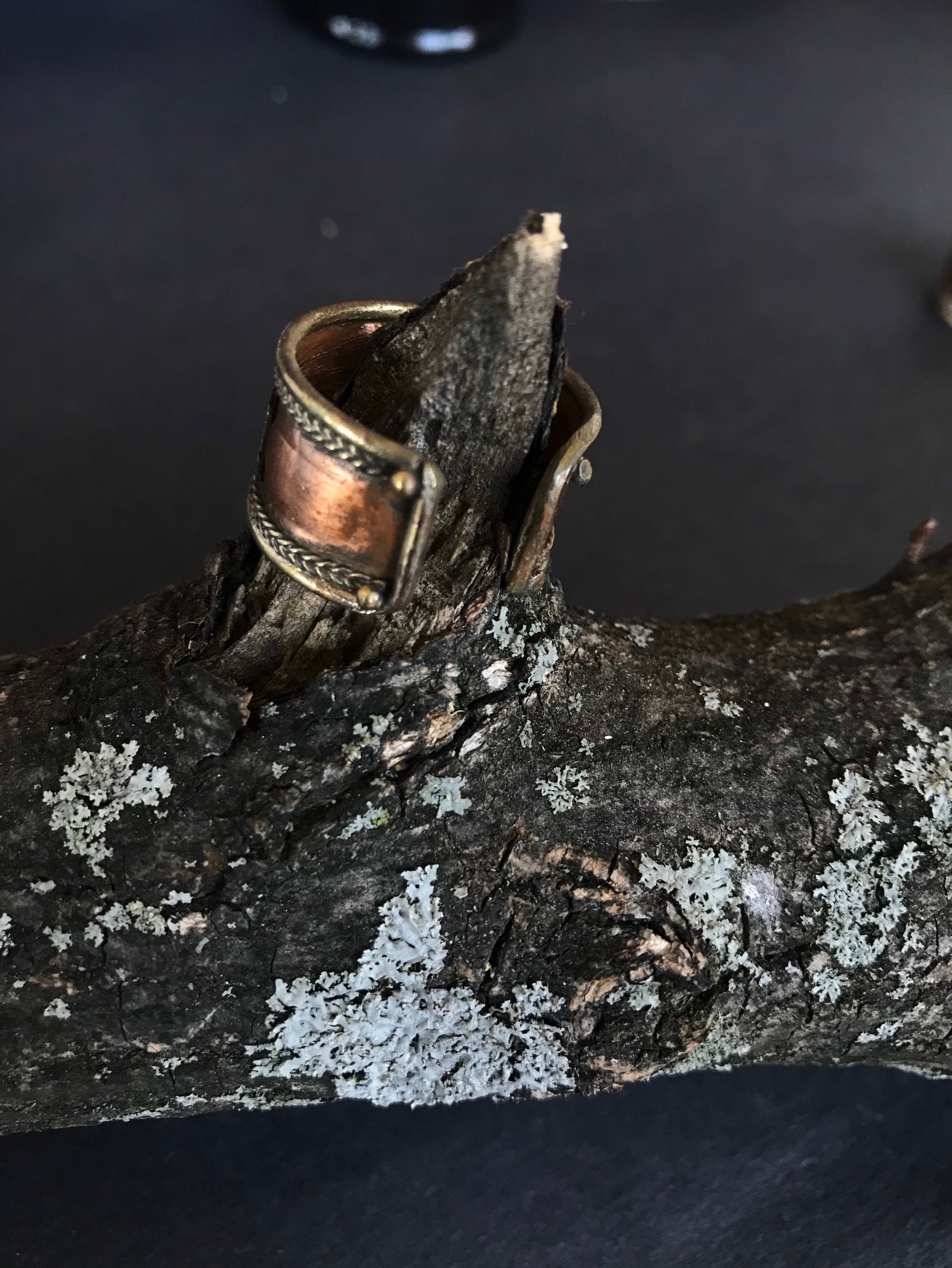 Buddhist Mantra Adjustable Ring, Tibetan Silver, Om Mani Padme Hum