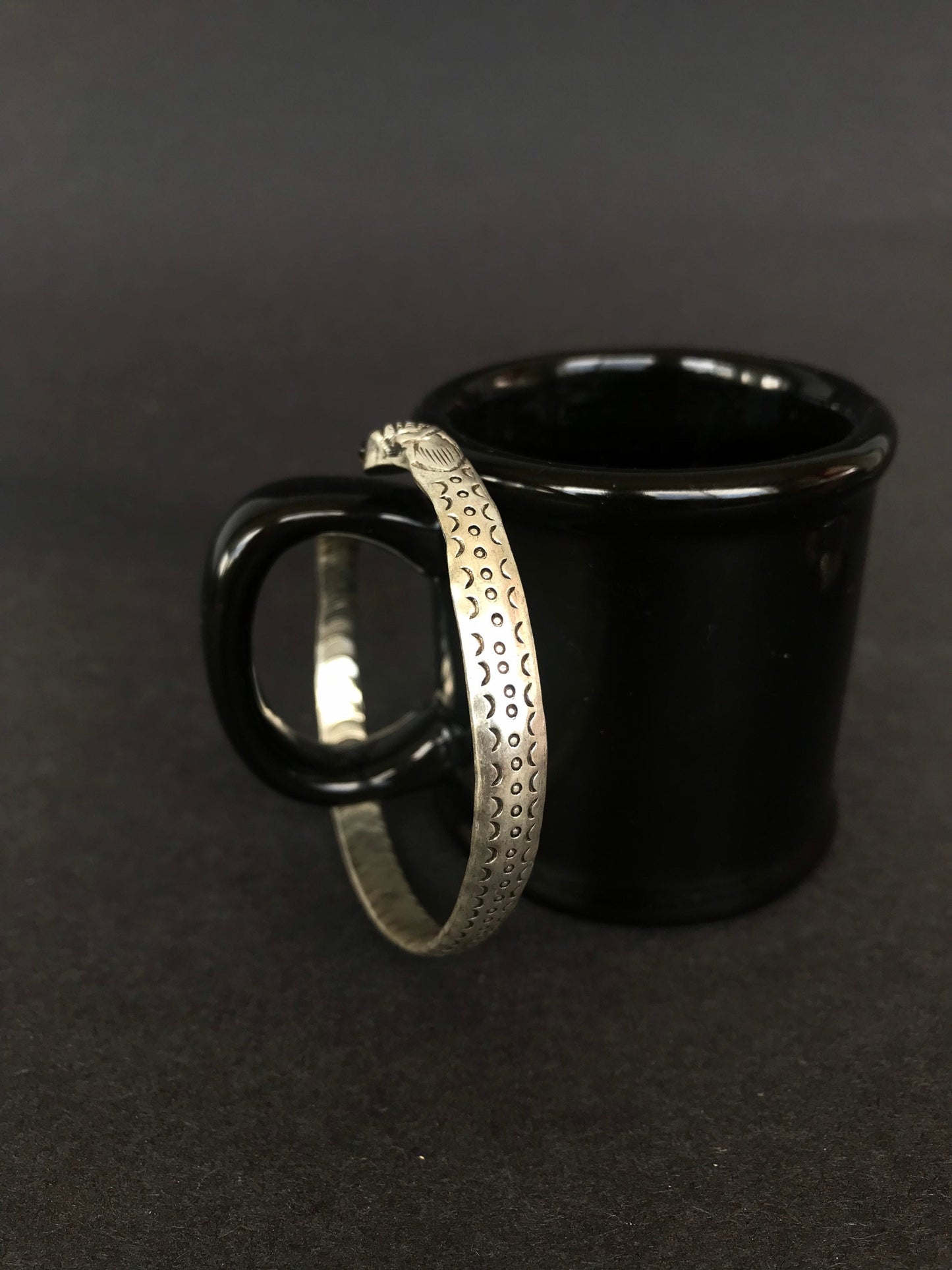 Solid Sterling Silver Handcrafted Cuff Bracelet with Black Onyx Gemstone Eye ,Snake Bracelet, spirit animal totem, Snake Jewelry,