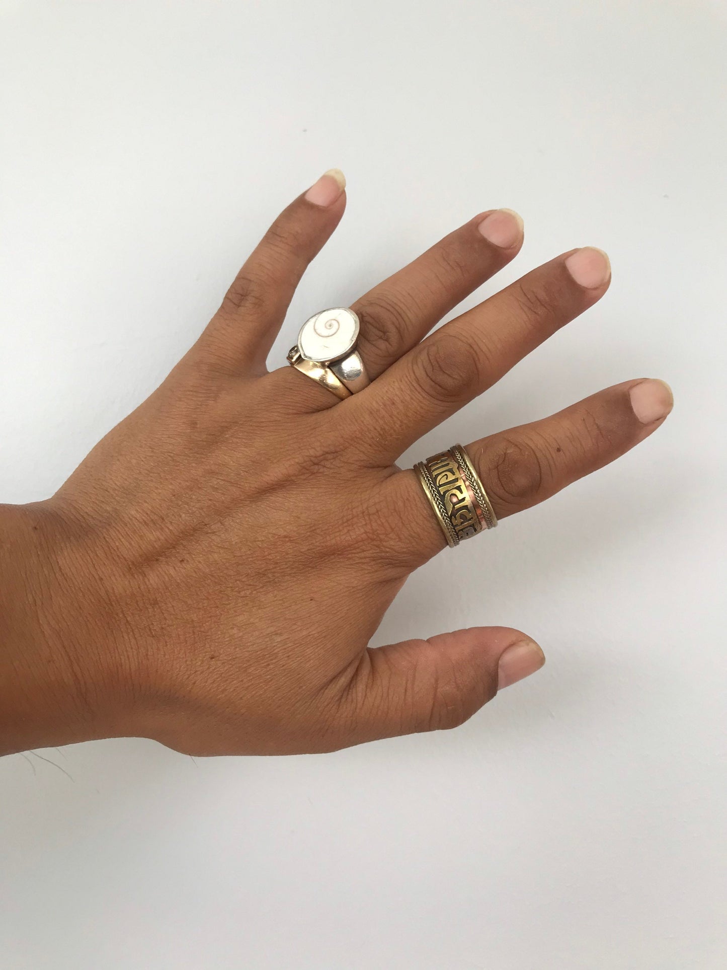 Buddhist Mantra Adjustable Ring, Tibetan Silver, Om Mani Padme Hum