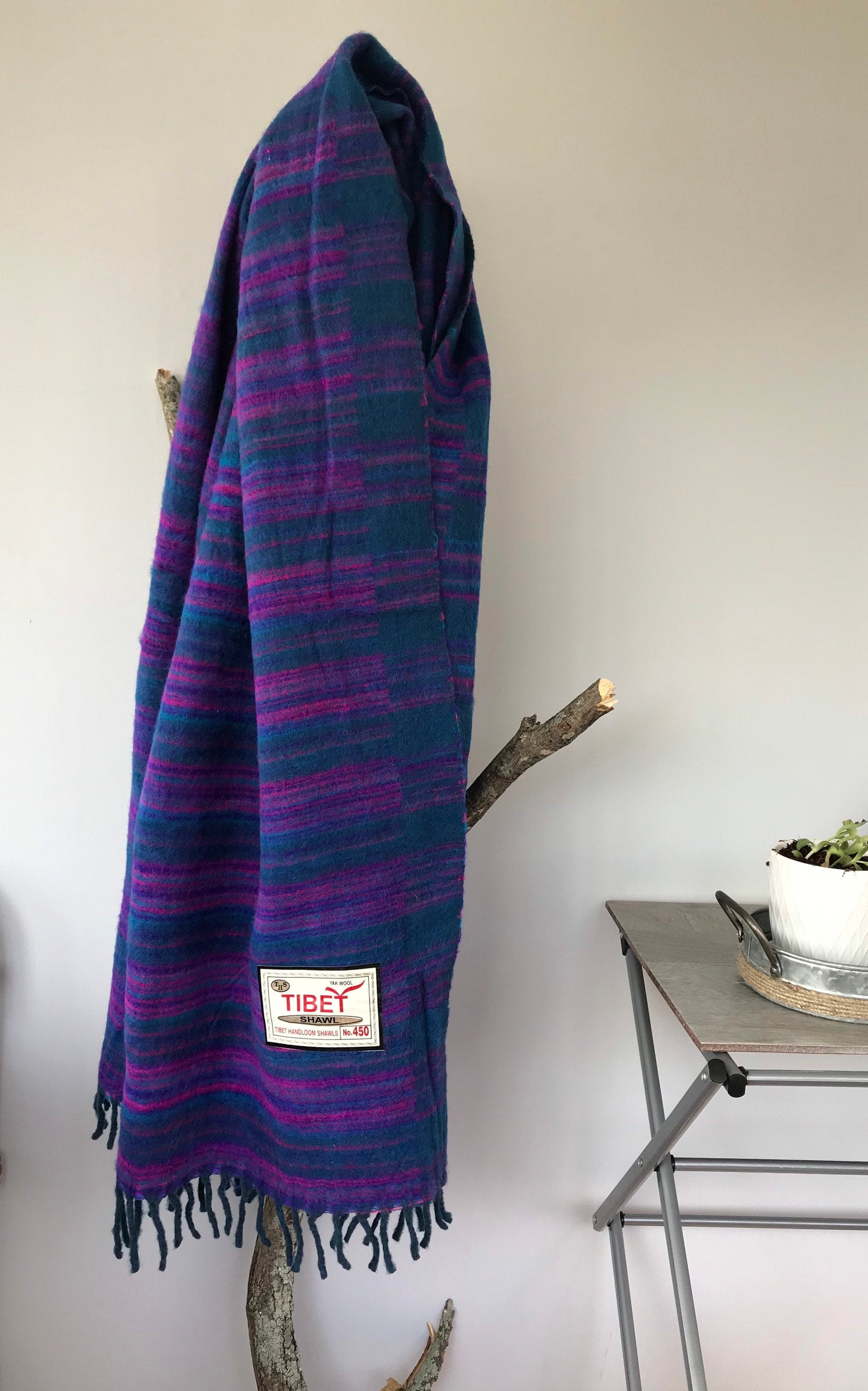 Tibetan yak wool Shawl/ Scarf/ Blanket, Meditation Shawl, loose weaved for super soft and warm, Best Gift for the winter.