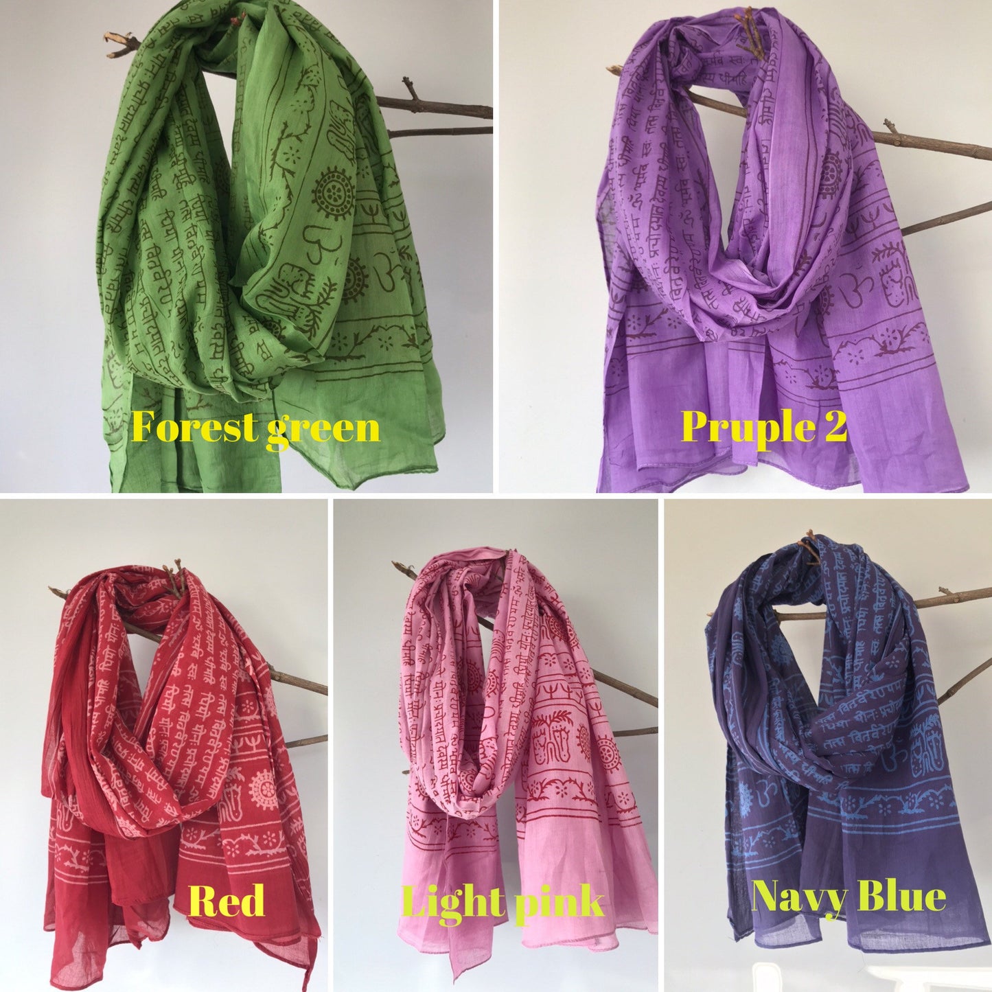 100% cotton Meditation scarfs/prayer scarf/ Om Scarfs/mantra Scarf/ Yoga Scarf/ Shiva/shakti scarfs