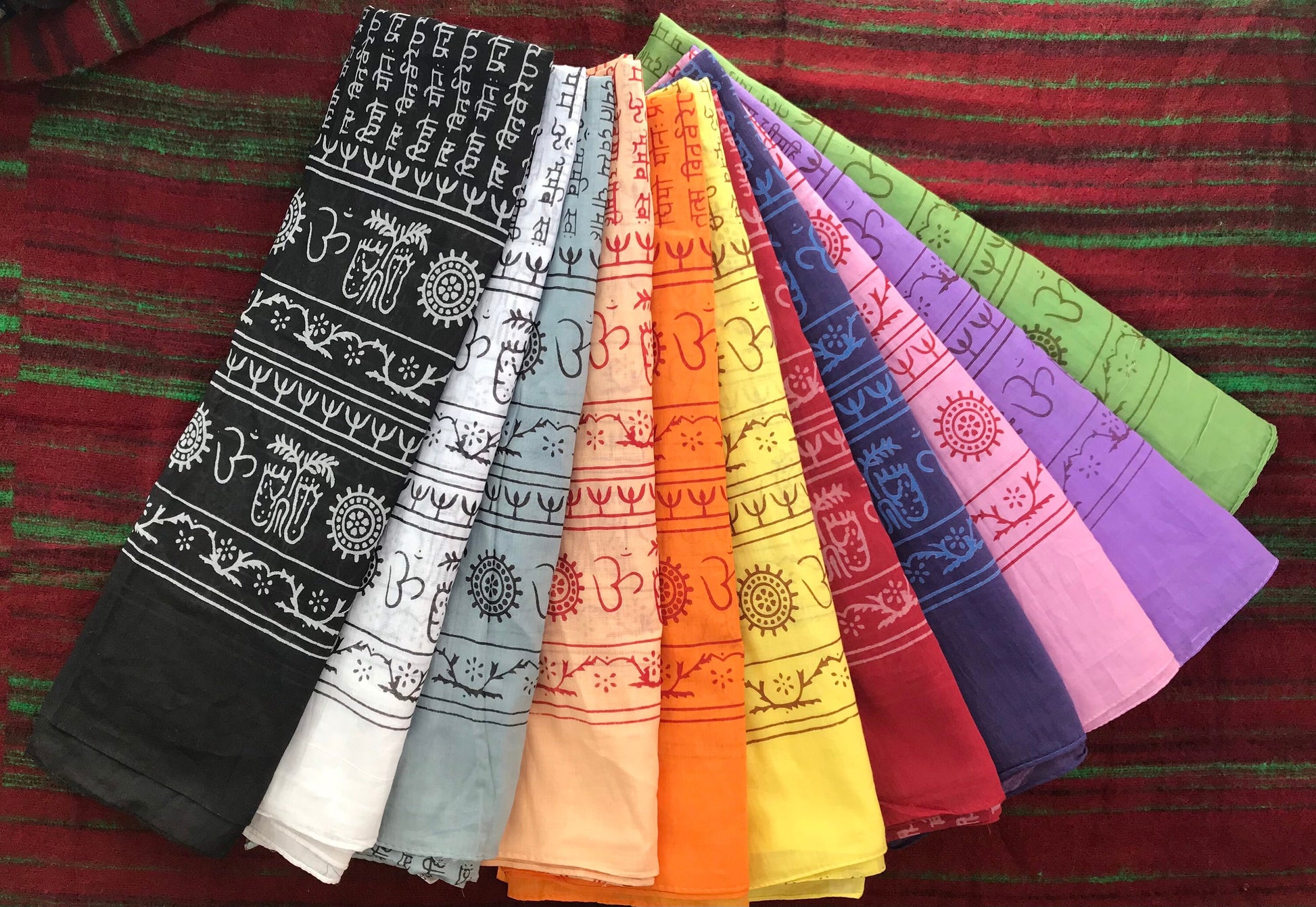 100% cotton Meditation scarfs/prayer scarf/ Om Scarfs/mantra Scarf/ Yoga Scarf/ Shiva/shakti scarfs