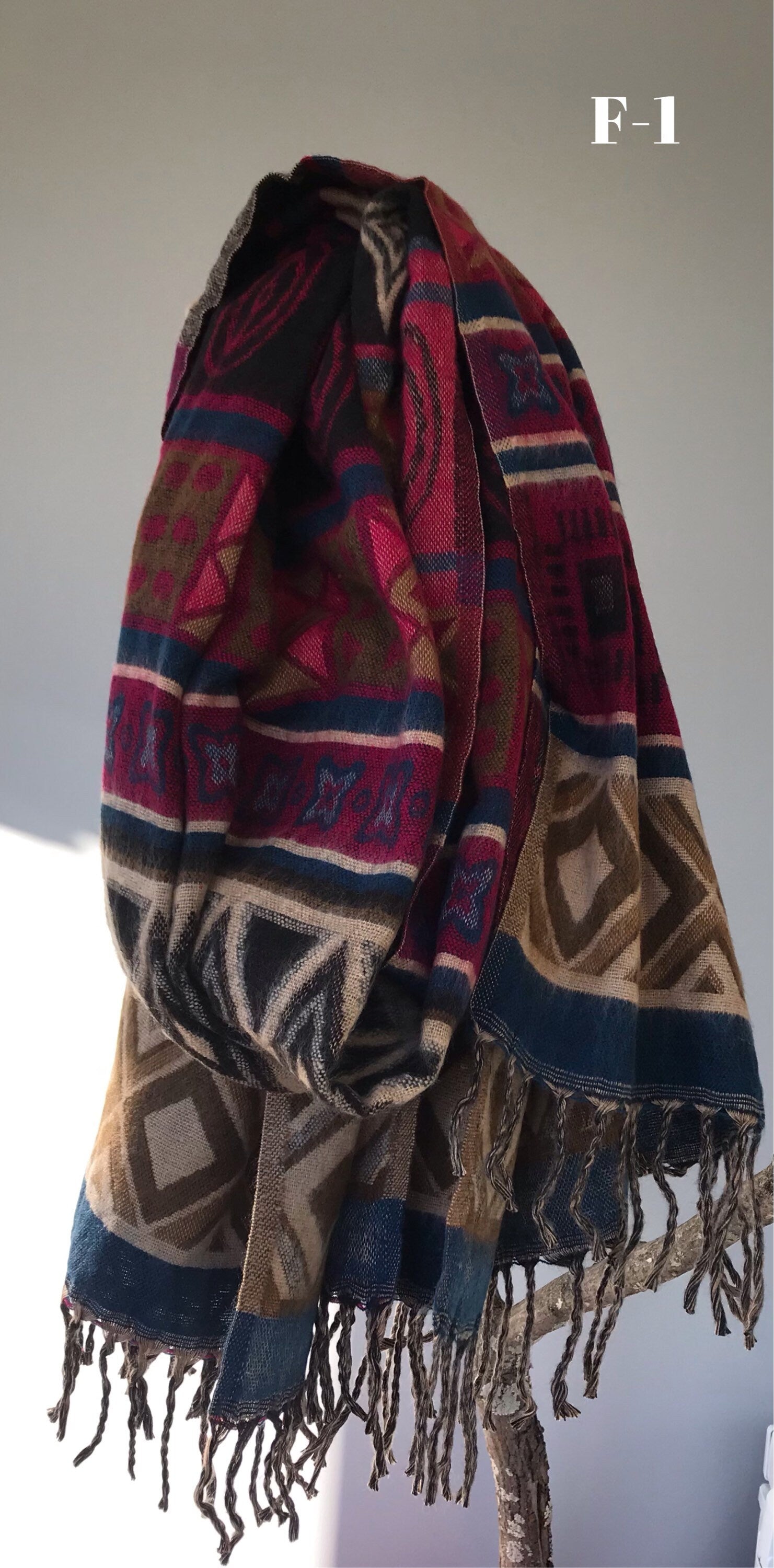 Tibetan yak wool Shawl/ Scarf/ Blanket, Meditation Shawl, loose weaved for super soft and warm, Best winter gifts. Abstract design Shawls..