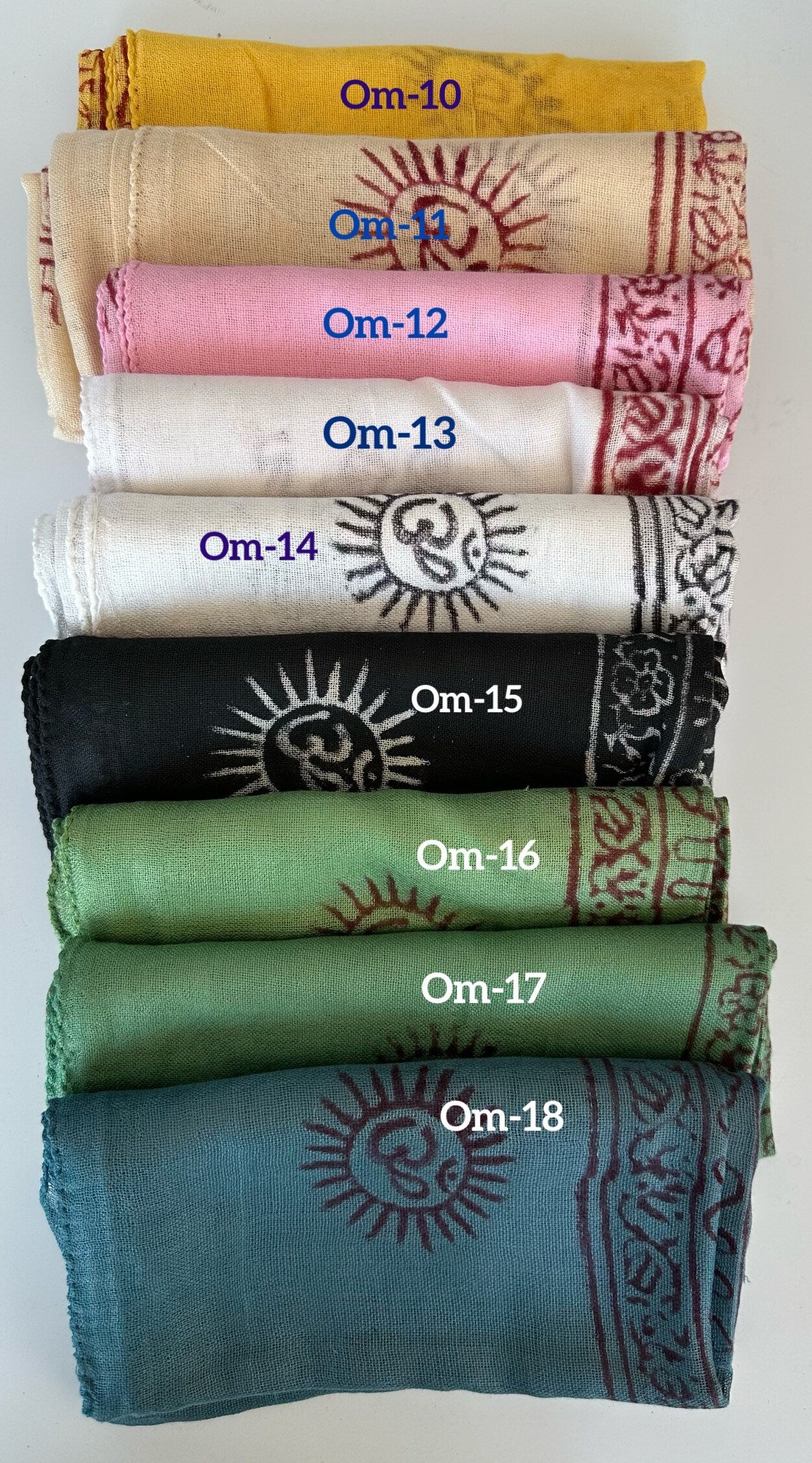 Super soft hand woven cotton with Block printed Om Scarf/shawl/wraparound. summer scarfs Meditation scarf and shawl