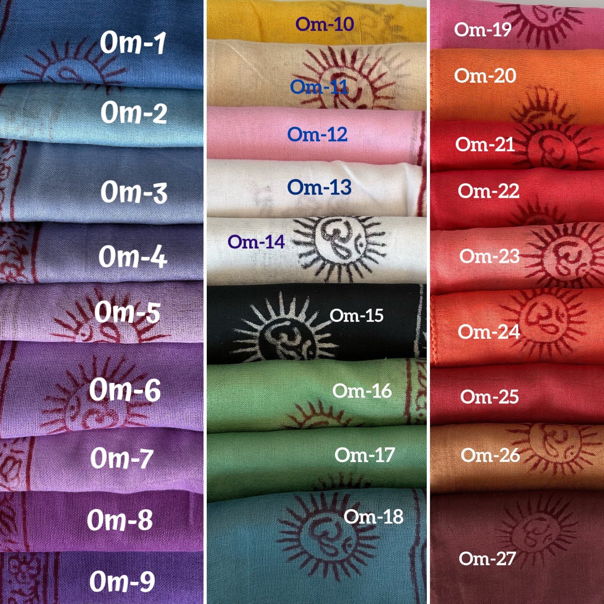 Super soft hand woven cotton with Block printed Om Scarf/shawl/wraparound. summer scarfs Meditation scarf and shawl