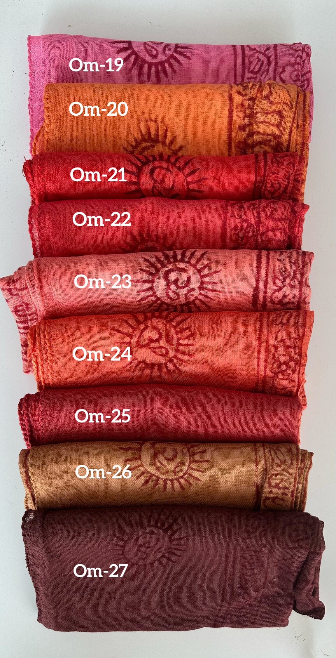 Super soft hand woven cotton with Block printed Om Scarf/shawl/wraparound. summer scarfs Meditation scarf and shawl