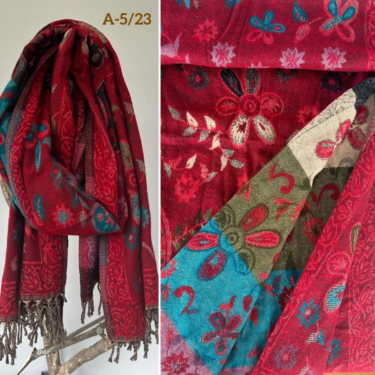 Tibetan yak wool Shawl/ Scarf/ Blanket, Meditation Shawl, loose weaved for super soft and warm, Best Gift for the winter. floral designs ..