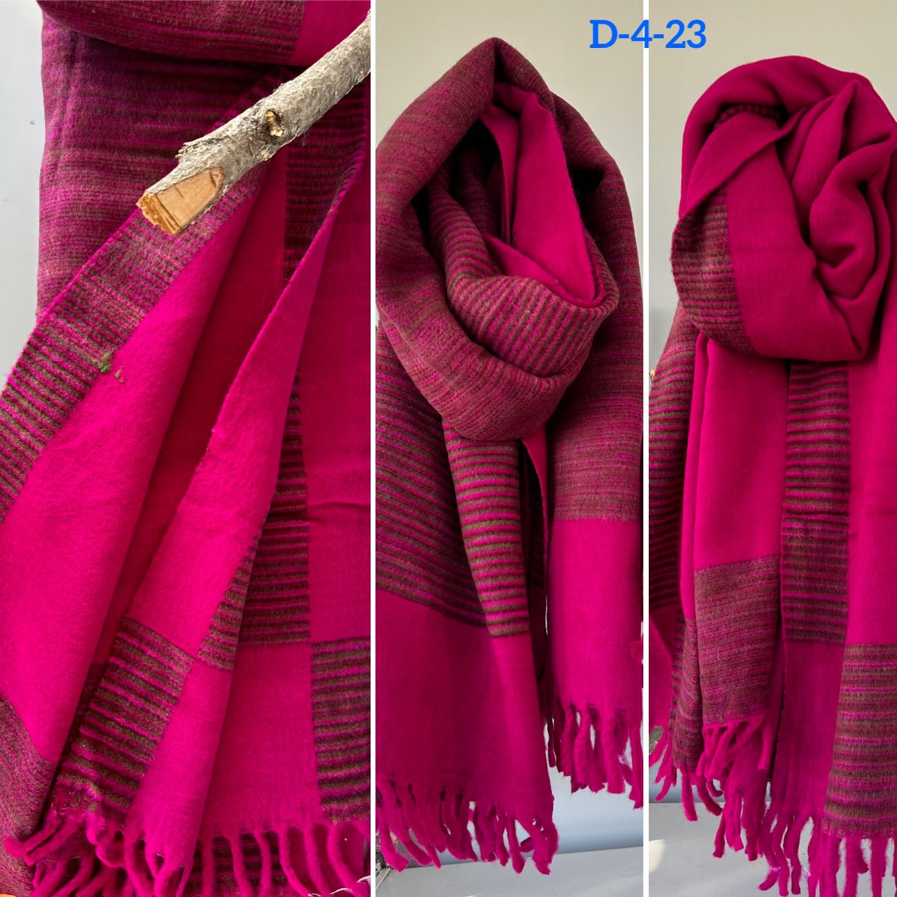 Handloom Tibet Yak wool shawl/blanket/winter shawl/big Scarf, meditation shawl, Super soft and warm,Dark red color