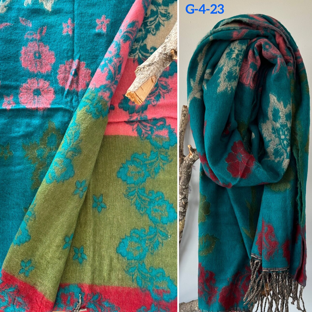 Tibetan yak wool Shawl/ Scarf/ Blanket, Meditation Shawl, loose weaved for super soft and warm, Best Gift for the winter. floral designs ..