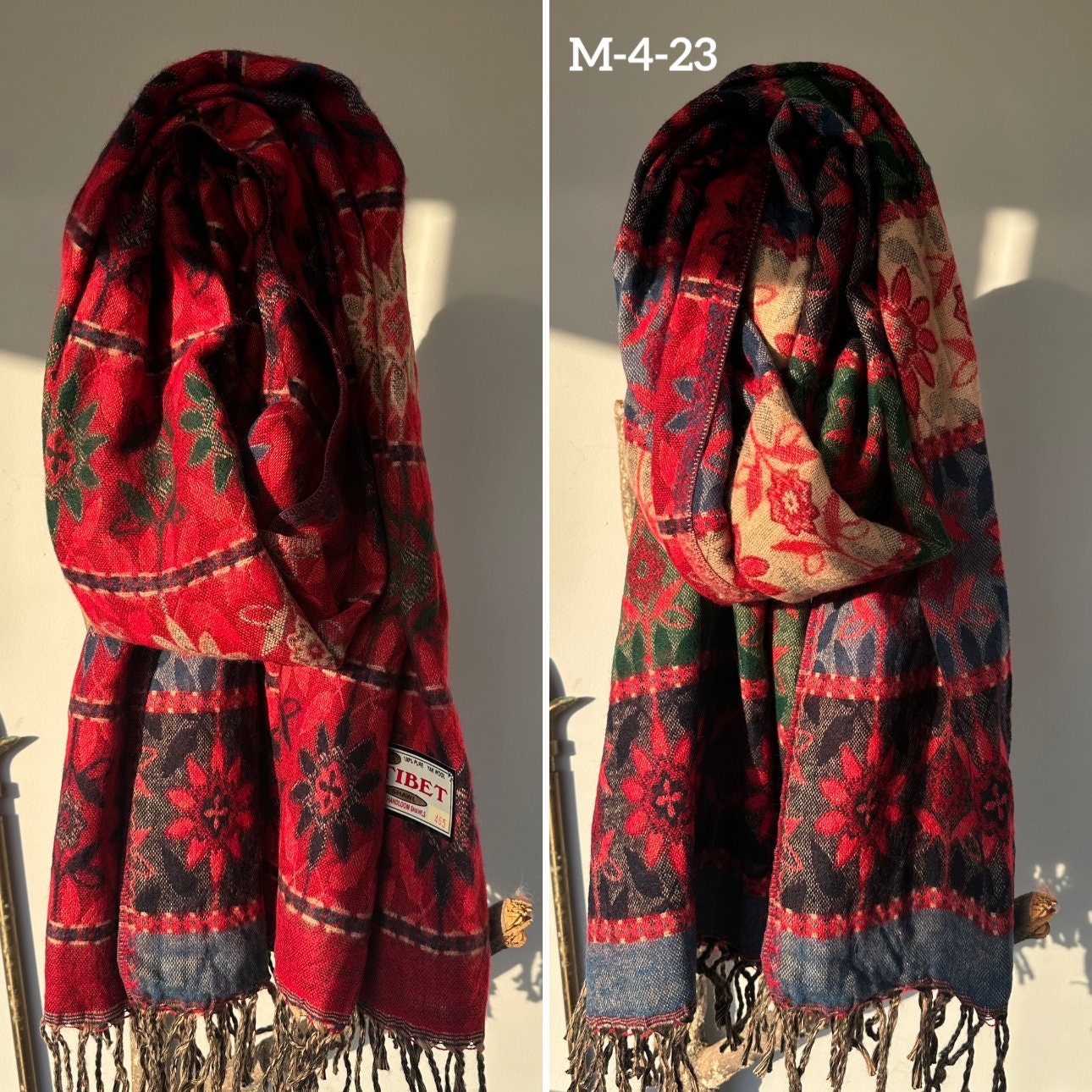 Tibetan yak wool Shawl/ Scarf/ Blanket, Meditation Shawl, medium loose weaved for soft and warm, Best Gift for the winter.