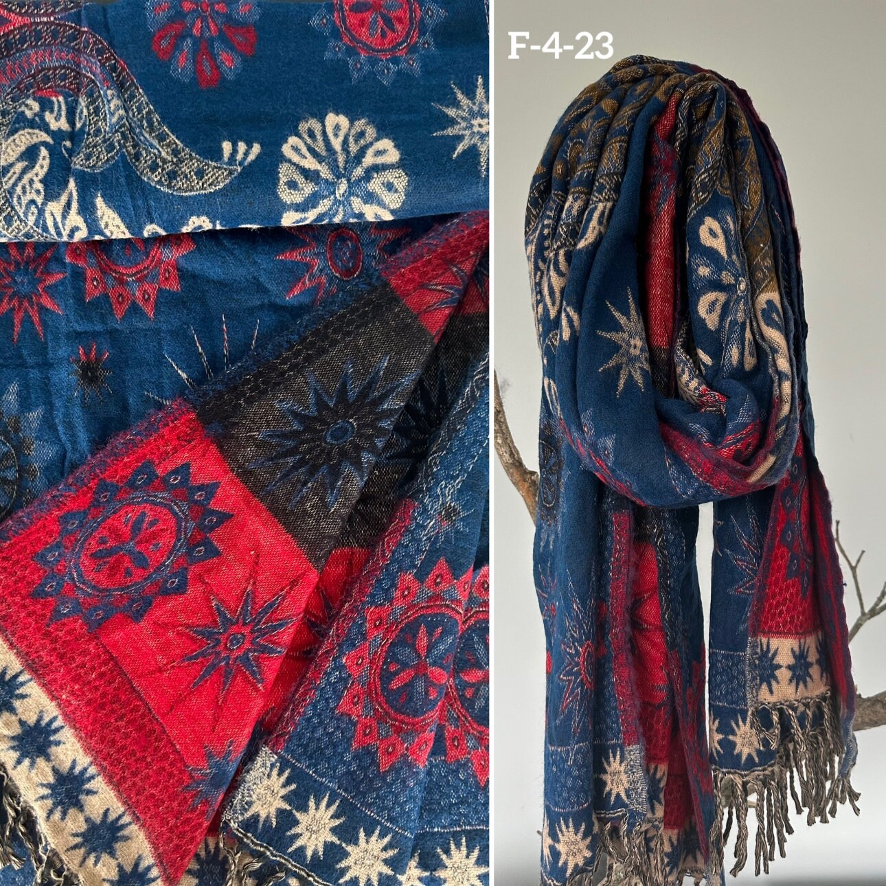 Tibetan yak wool Shawl/ Scarf/ Blanket, Meditation Shawl, loose weaved for super soft and warm, Best Gift for the winter. floral designs ..