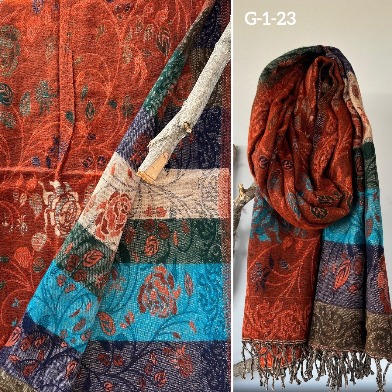 Tibetan yak wool Shawl/ Scarf/ Blanket, Meditation Shawl, loose weaved for super soft and warm, Best Gift for the winter. floral designs ..