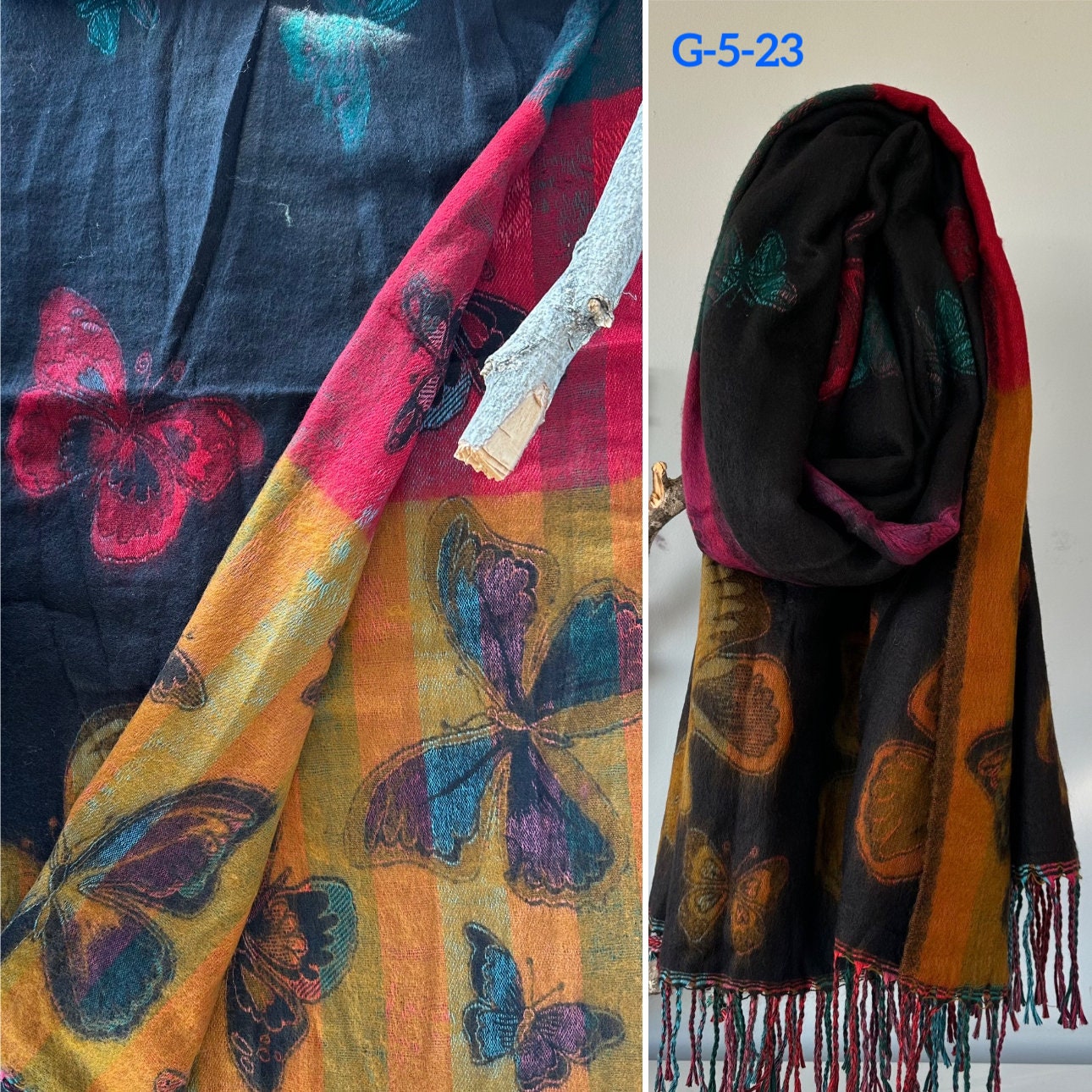 Tibetan yak wool Shawl/ Scarf/ Blanket, Meditation Shawl, loose weaved for super soft and warm, Best Gift for the winter. floral designs ..