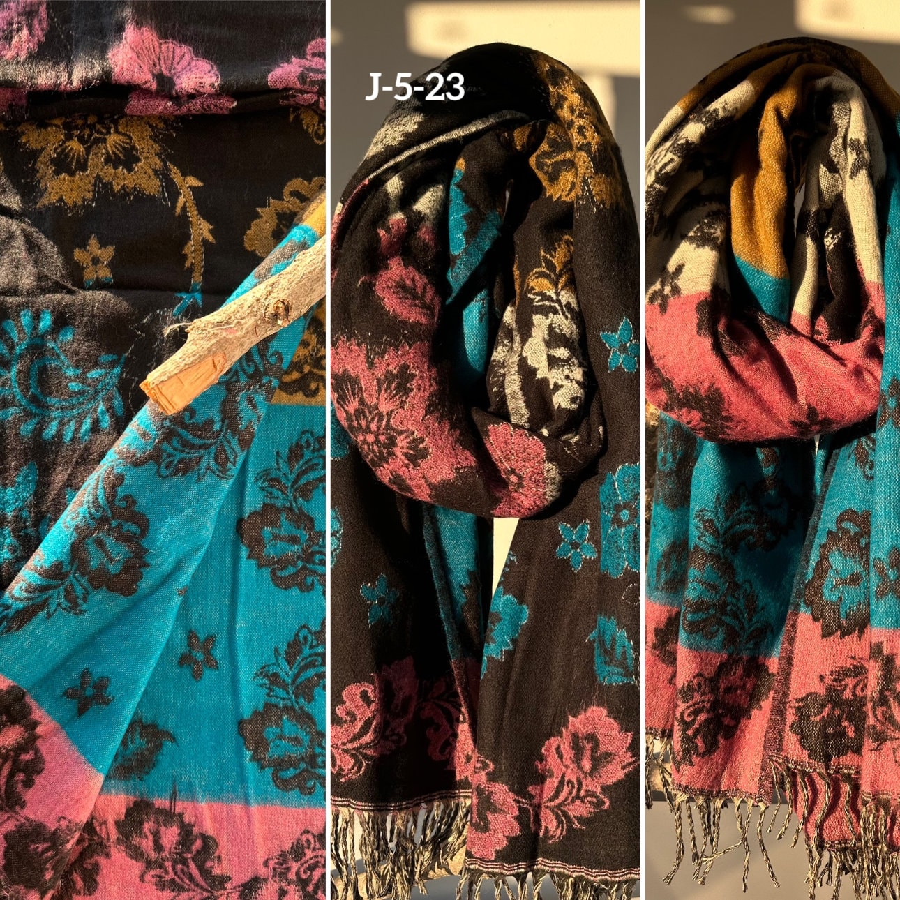 Reversible Tibetan yak wool Shawl/Scarf Blanket, Shawl, loose weaved for super soft and warm,Best winter gift, floral designs/parsley design