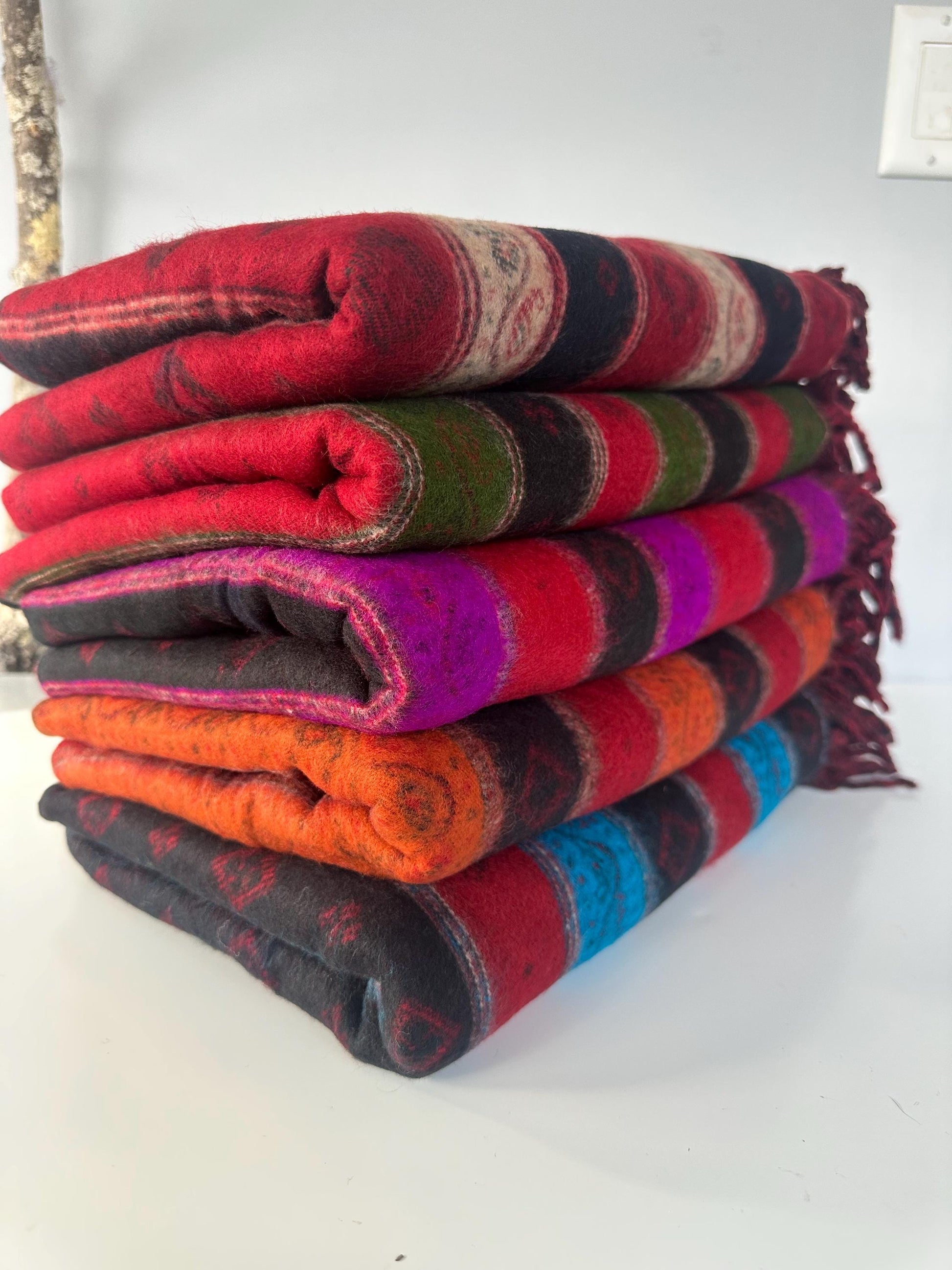 Tibetan yak wool Shawl/ Scarf/ Blanket, Meditation Shawl, loose weaved for super soft and warm, Best Gift for the winter.Big Scarf.