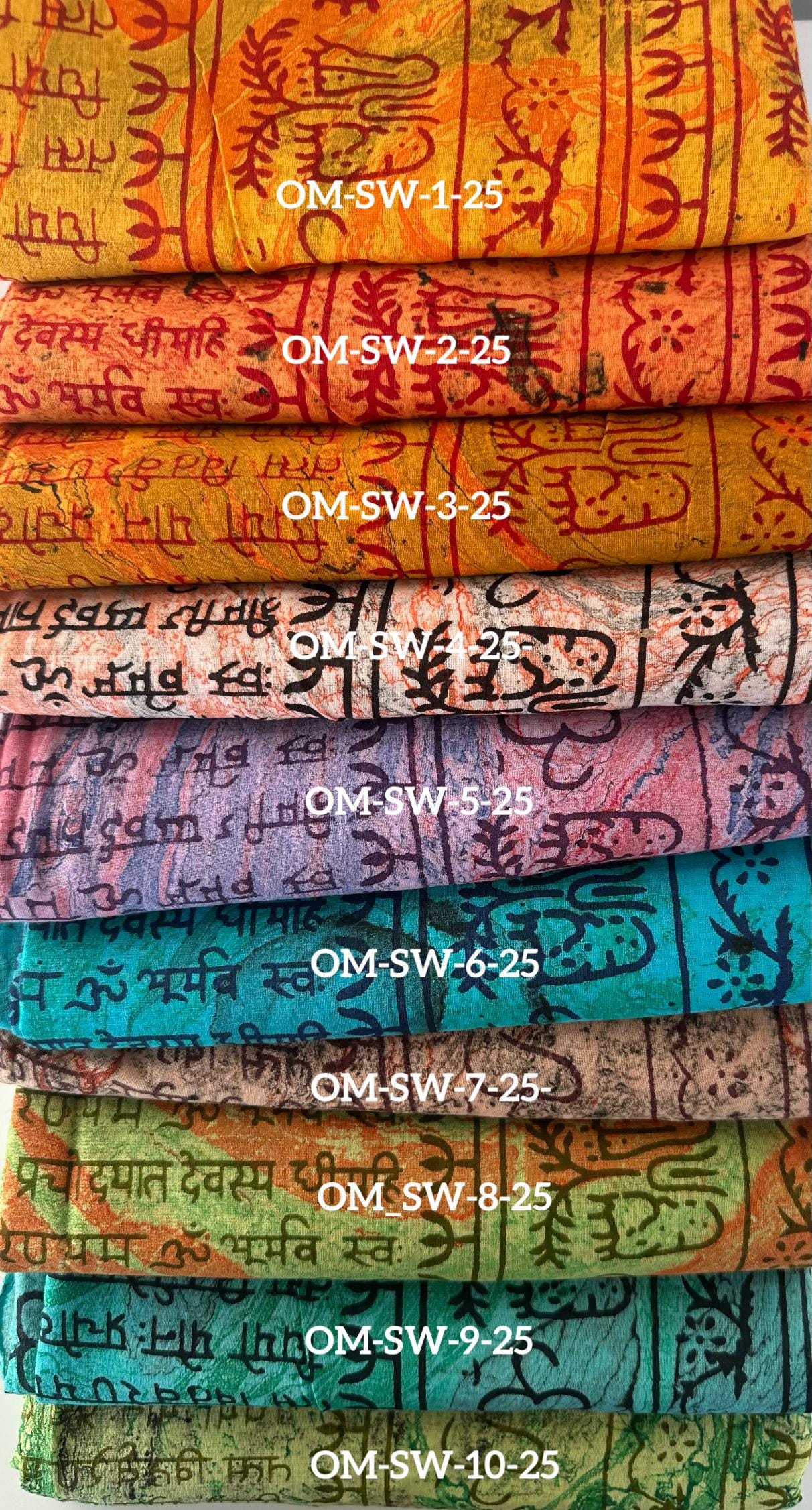 100% cotton Meditation scarfs/prayer scarf/ Om Scarfs/mantra Scarf/ Yoga Scarf/ Shiva/shakti scarfs/marble wash