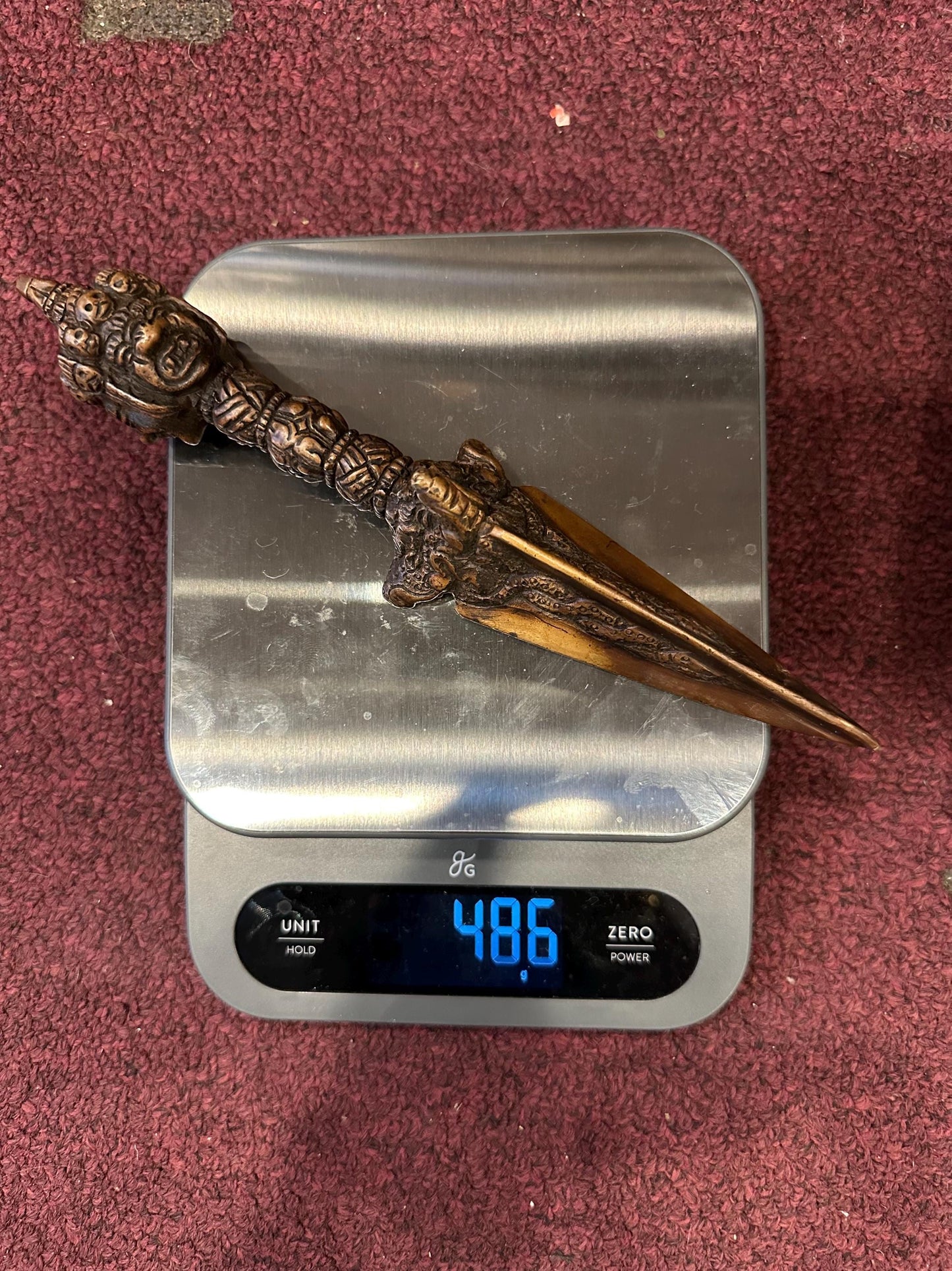 Antique Phurba with the wooden box stand, Varjra,Kila,Phurba or Dagger Buddhist, Tantric, shaman, Spiritual Protection.