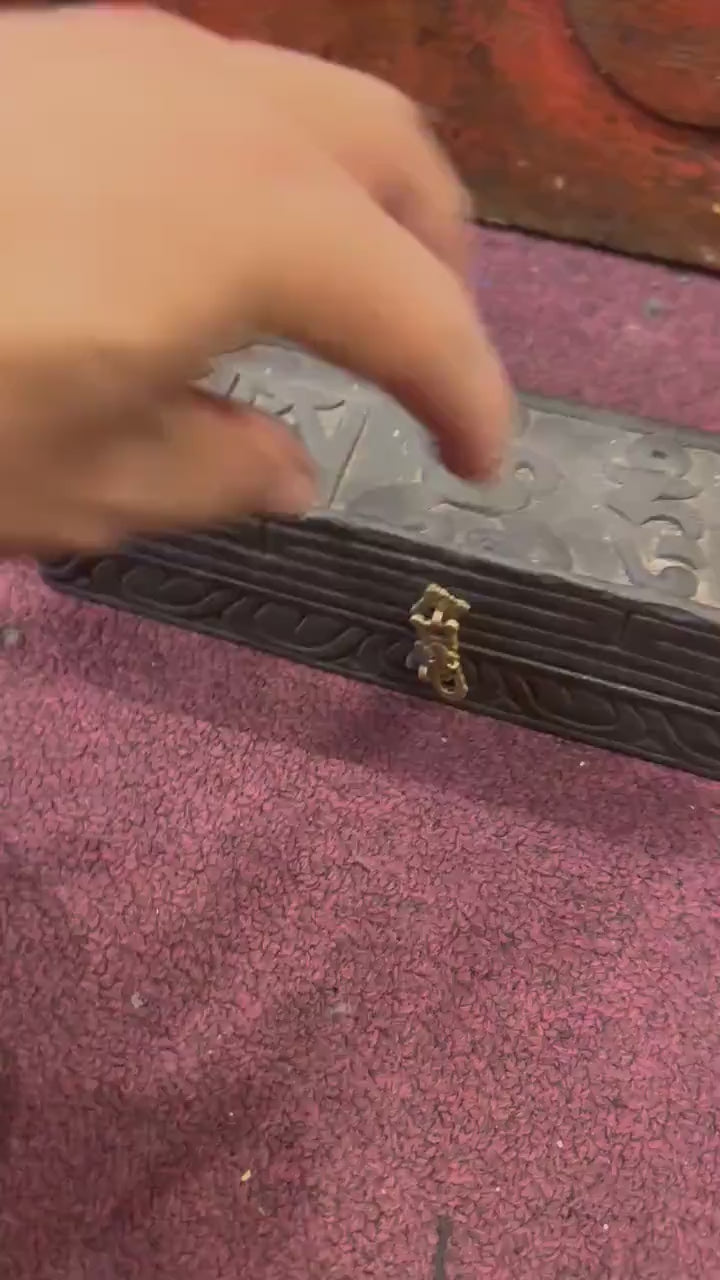 Antique Phurba with the wooden box stand, Varjra,Kila,Phurba or Dagger Buddhist, Tantric, shaman, Spiritual Protection.